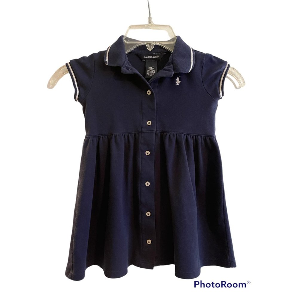 COPY - Ralph Lauren Collared Navy Blue Girls dress sz 4t